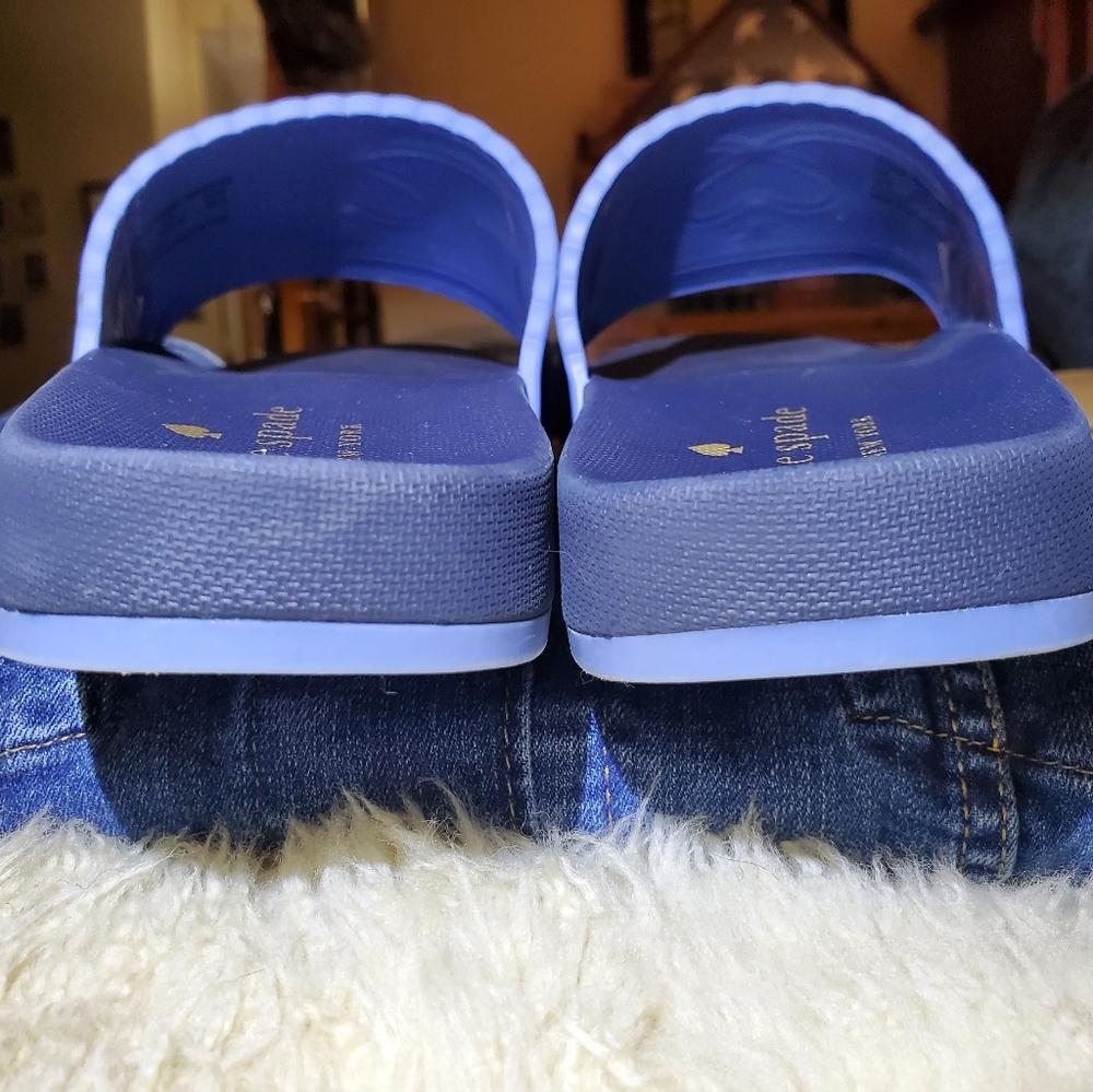 Kate Spade Brigitte Pool Slides Women’s SZ 10 Navy Blue - Picture 9 of 10